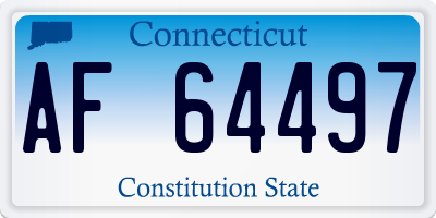 CT license plate AF64497