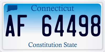CT license plate AF64498