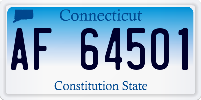 CT license plate AF64501