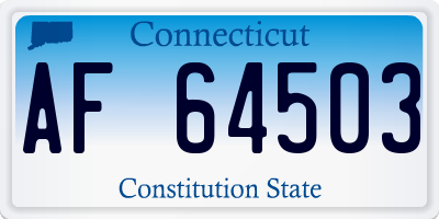 CT license plate AF64503