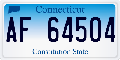 CT license plate AF64504