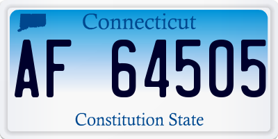 CT license plate AF64505