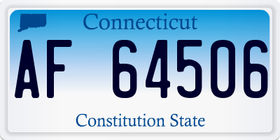 CT license plate AF64506