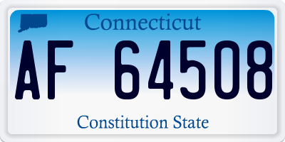 CT license plate AF64508