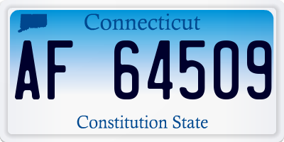 CT license plate AF64509