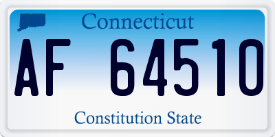 CT license plate AF64510