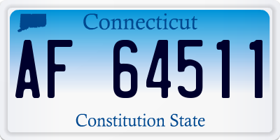 CT license plate AF64511