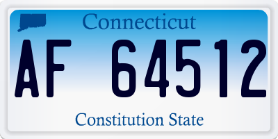 CT license plate AF64512
