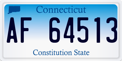 CT license plate AF64513