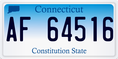 CT license plate AF64516
