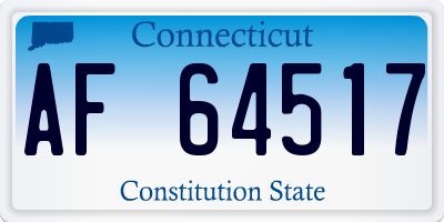 CT license plate AF64517