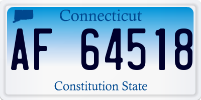 CT license plate AF64518