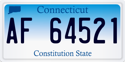CT license plate AF64521