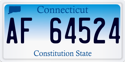 CT license plate AF64524