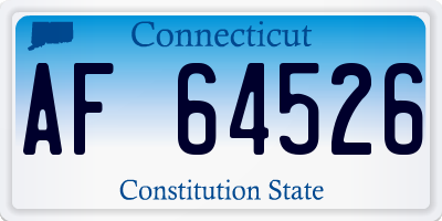 CT license plate AF64526