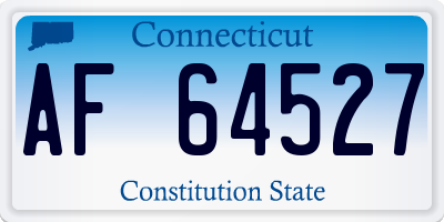 CT license plate AF64527