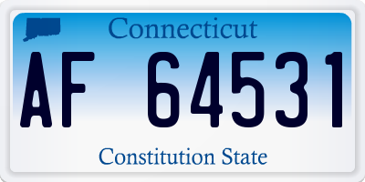 CT license plate AF64531