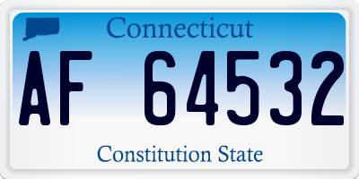 CT license plate AF64532