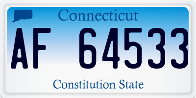 CT license plate AF64533
