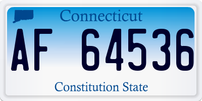 CT license plate AF64536