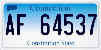 CT license plate AF64537
