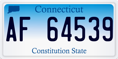 CT license plate AF64539
