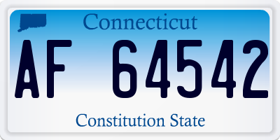 CT license plate AF64542