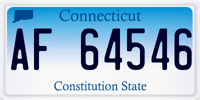 CT license plate AF64546