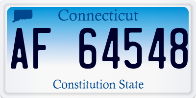 CT license plate AF64548