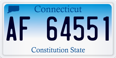 CT license plate AF64551