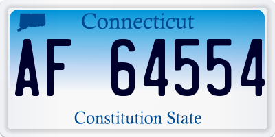 CT license plate AF64554