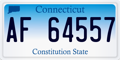 CT license plate AF64557