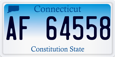 CT license plate AF64558
