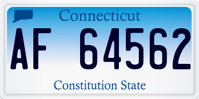 CT license plate AF64562