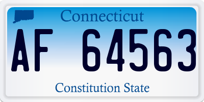 CT license plate AF64563