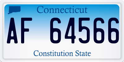 CT license plate AF64566