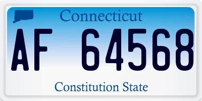 CT license plate AF64568
