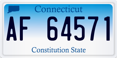 CT license plate AF64571