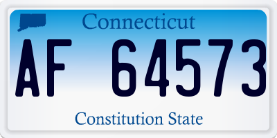 CT license plate AF64573