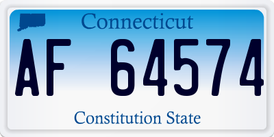 CT license plate AF64574