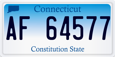 CT license plate AF64577