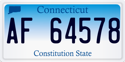 CT license plate AF64578