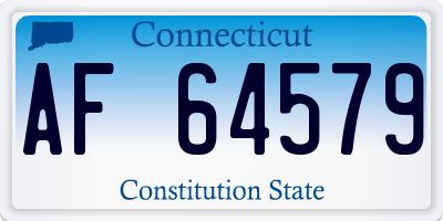 CT license plate AF64579