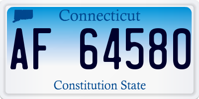 CT license plate AF64580