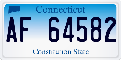CT license plate AF64582