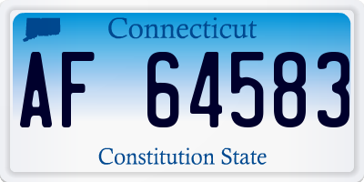 CT license plate AF64583