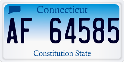 CT license plate AF64585