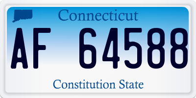 CT license plate AF64588