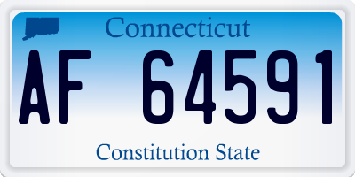 CT license plate AF64591