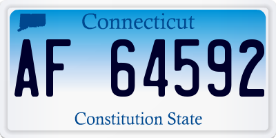 CT license plate AF64592